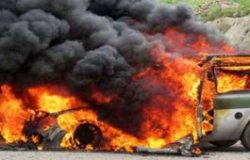 آتش‌سوزی خودروی سوناتا در  شهرستان چرام+ تصاویر 